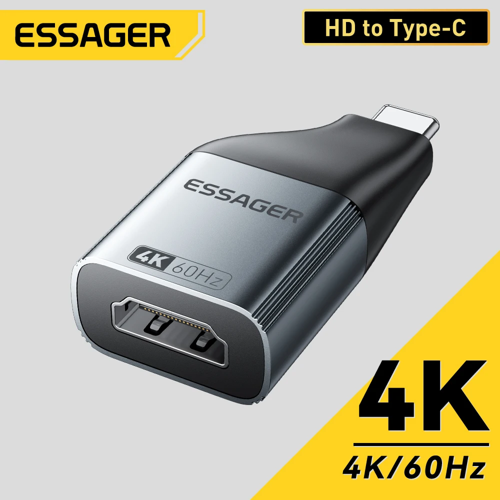 מתאם USB-C ל-HDMI-DP-VGA - Essager - 4K-8K