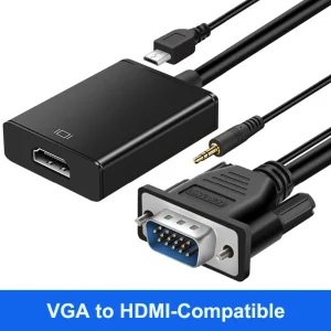 מתאם VGA ל-HDMI עם אודיו - למחשב נייד ומקרן