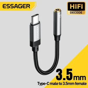 מתאם אוזניות USB-C ל-3.5 מ,מ , ESSAGER