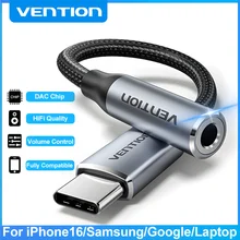 מתאם אוזניות USB-C ל-3.5 מ,מ Vention - אודיו HiFi