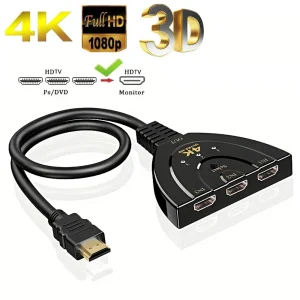 מתג HDMI 4K - 3 כניסות ל-1 יציאה - Xbox, PS4