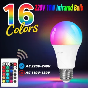 נורת לד RGBW 220V עם שלט - תאורת RGB + לבן
