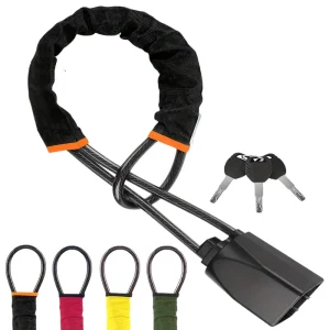 נעילת הגה לרכב - כבל משוריין 4 צבעים - אבטחה