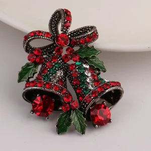 סיכת חג המולד וינטג'- סיכות פרח שלג עם קישוטים