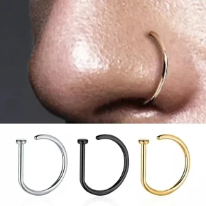 עגיל לאף - טבעת אף מזויפת לגבר ואישה - פאנק