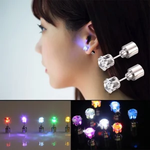 עגילי LED זוהרים - 2 יח' - עגילים זוהרים לאירועים