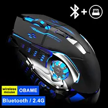 עכבר גיימינג אלחוטי נטען - שקט, USB, Bluetooth, תאורה