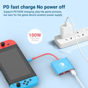 עמדת עגינה ניידת ל-Switch - HDMI, USB לניידות