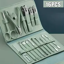 ערכת מניקור פדיקור מקצועית 16 חלקים- עם נרתיק