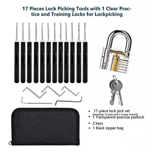 ערכת פריצה מקצועית למנעולים- 17 חלקים למתחילים