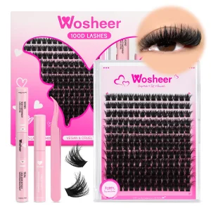 ערכת ריסים בודדים WOSHEER - ריסים עבים, קיט DIY