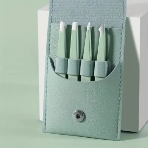 פינצטה להסרת שיער - נירוסטה - גבות ופנים - ורוד
