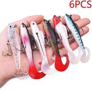 פיתיונות דמוי סיליקון 6 יח'- Wobblers לדגי קרפיון ודגים טורפים