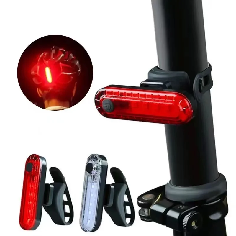 פנס אחורי לאופניים נטען USB-אדום בהיר במיוחד