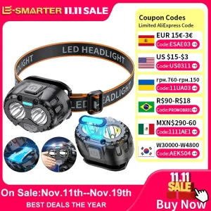 פנס ראש LED חזק - עמיד למים לקמפינג וטיולים