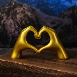 פסלון יד לב קישוט לחדר שינה - Gold Decoration