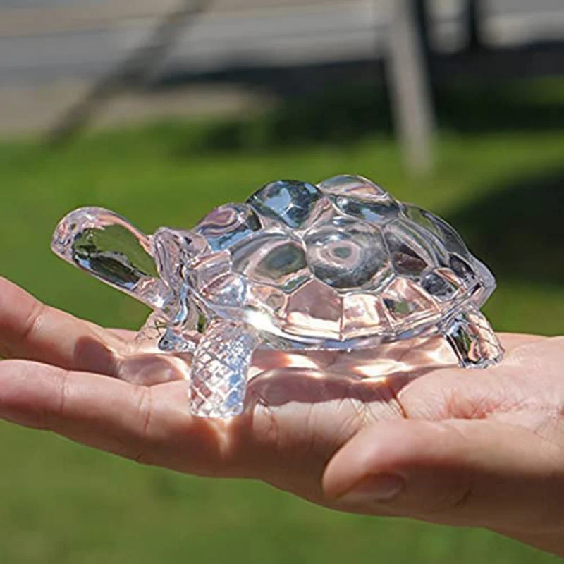 צבי קריסטל - פסלון צב קטן לעיצוב הבית והמשרד