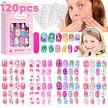 ציפורניים מלאכותיות לילדות - 120 יח' קריקטורה