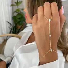 צמיד קריסטל בוהמיה מעוין לנשים - תכשיטי יד דקים