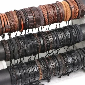 צמידי עור, חבל ורצועה לגברים ונשים - 10 יחידות