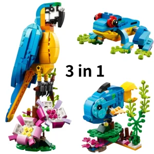צעצוע בנייה תוכי 3 ב-1 - דמויות חיות משתנות