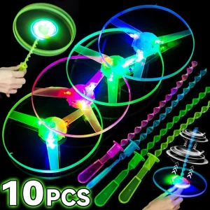 צעצועי מסוק במבוק זוהר LED - לילדים ואירועים