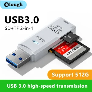 קורא כרטיסי זיכרון USB 3.0 2 ב-1 - TF ו-SD