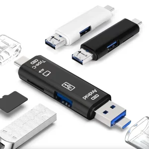 קורא כרטיסים 5 ב-1 - USB Type C, אנדרואיד, אייפון