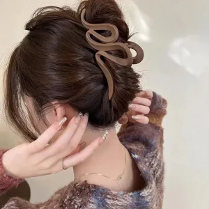 קליפס לשיער - אקריליק גל צבע אחיד קוריאני לנשים
