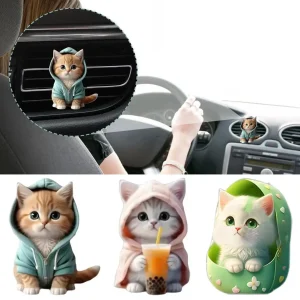 קליפס מפיץ ריח לרכב - חתול דו-ממדי - קישוט פנים