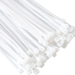 קשרי כבלים לבנים ניילון 100 יח' - הידוק וקיבוע