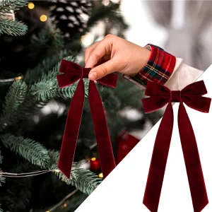 קשתות עץ חג מולד אדומות - קישוטים לחג שמח