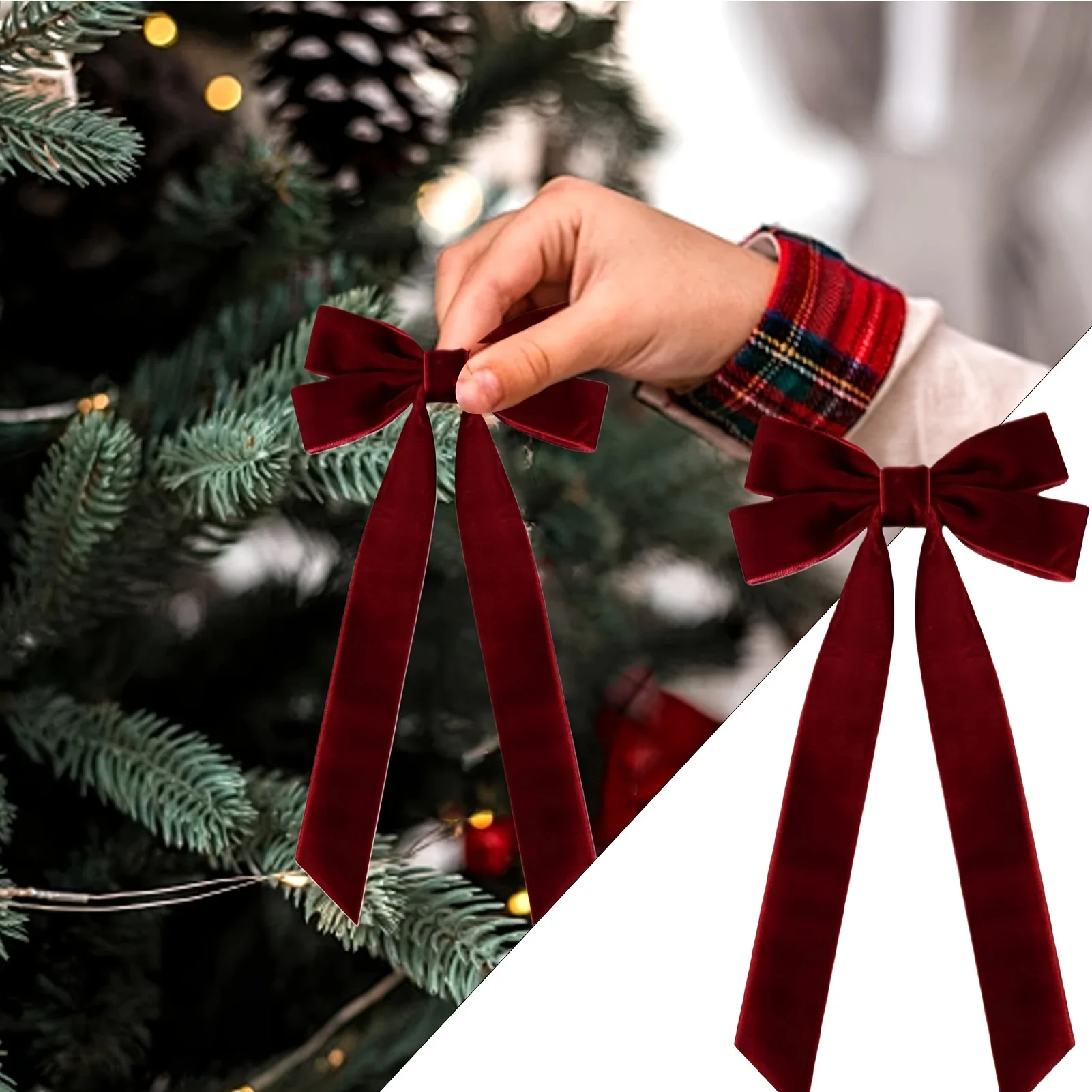 קשתות עץ חג מולד אדומות - קישוטים לחג שמח