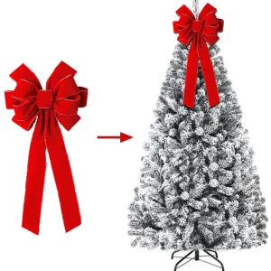 קשתות קישוט לחג המולד אדומות- לעץ גדול ולדלת