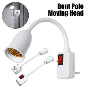 ראש מנורה מסתובב E27 עם מתג - בסיס מנורת LED