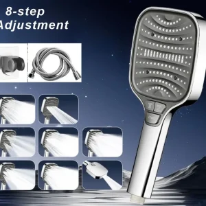 ראש מקלחת מתכוונן 8 מצבים - חסכון במים