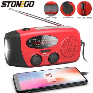 רדיו FM רב תכליתי STONEGO - גנרטור חירום וטעינה