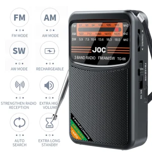 רדיו כיס חירום FM AM SW - עם מסך דיגיטלי