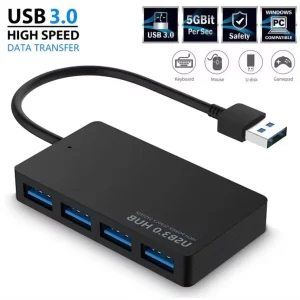 רכזת USB 3.0 מהירה- מפצל 4 פורטים למחשב נייד