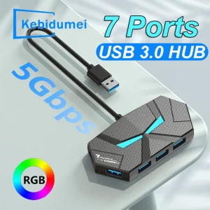 רכזת USB 3.0 עם 7 פורטים - Type C למחשב נייד
