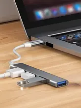 רכזת USB-C 4 פורטים - מתאם OTG למחשב נייד
