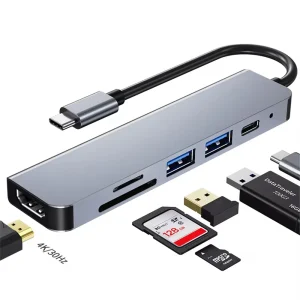 רכזת USB C 6 ב-1 למחשב נייד וסוויץ'- כולל HDTV