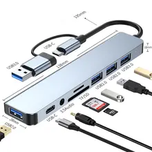 רכזת USB Type C 8 ב-1 - מתאם למחשב נייד וטאבלט