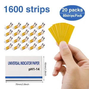 רצועות בדיקת pH - 1600 יח' - טווח מלא לבדיקה אוניברסלית