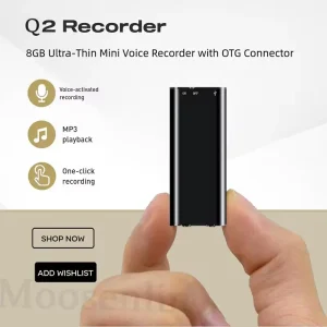 רשמקול דיגיטלי מקצועי Ultra-Slim עם הפעלת קול