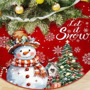 שטיח עץ חג מולד עגול 60 ס,מ - סנטה שלג קישוט