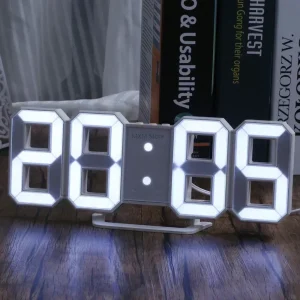 שעון קיר דיגיטלי LED תלת מימדי - קישוט לחדר שינה