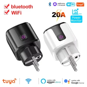 שקע חכם WiFi 20A עם ניטור צריכה - Tuya EU