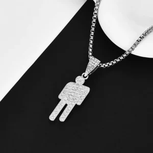 שרשרת היפ הופ - תליון ראש משופע - אופנה טרנדית