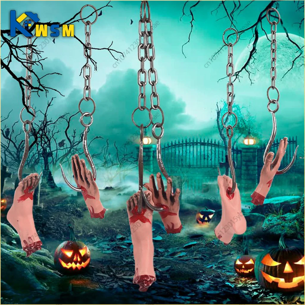 שרשרת קרס יד רגל ראש- קישוט אימה ליל כל הקדושים